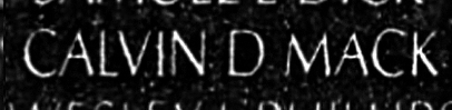 Mack's name inscribed on the Wall